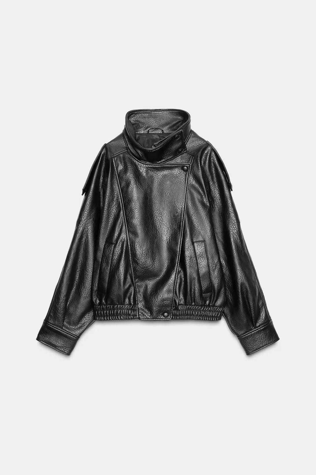 Leather bomber jacket
