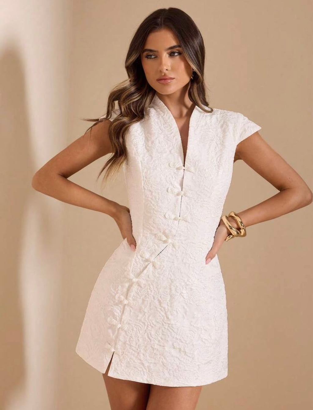 Jacquard mini china dress