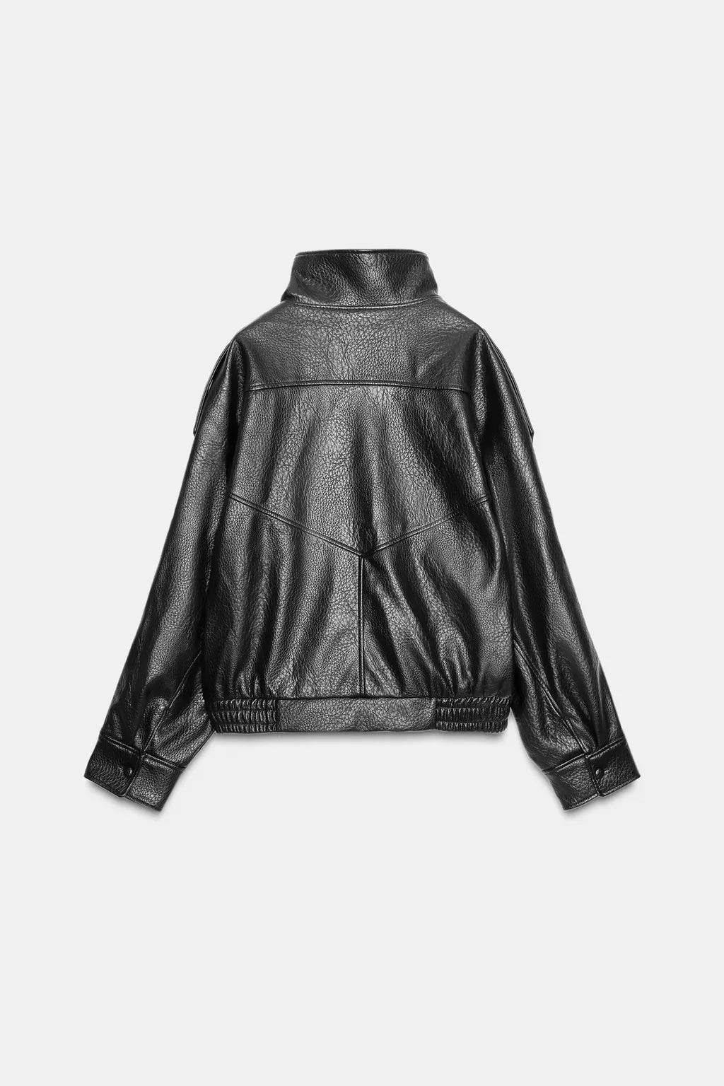 Leather bomber jacket